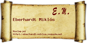 Eberhardt Miklós névjegykártya